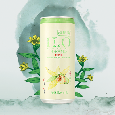 趣懊恼牌铁皮石斛花森山水饮料（百香果）248ml（24罐/箱）（售价：9元/罐 216元/箱）